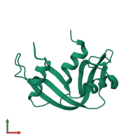 PDB entry 1izq coloured by chain, front view.