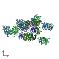 PDB entry 1j0b coloured by chain, front view.