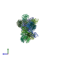 PDB entry 1j0b coloured by chain, side view.