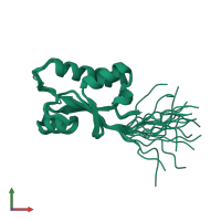 PDB entry 1j0f coloured by chain, ensemble of 20 models, front view.