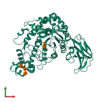 Monomeric assembly 1 of PDB entry 1j10 coloured by chemically distinct molecules, front view.
