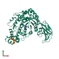 Monomeric assembly 3 of PDB entry 1j10 coloured by chemically distinct molecules, front view.