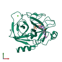 PDB entry 1j17 coloured by chain, front view.