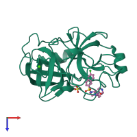 PDB entry 1j17 coloured by chain, top view.