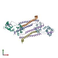 PDB entry 1j1d coloured by chain, front view.