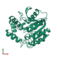 PDB entry 1j1i coloured by chain, front view.