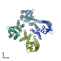 PDB entry 1j1j coloured by chain, front view.