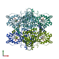 PDB entry 1j1z coloured by chain, front view.