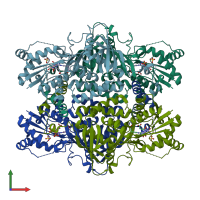 PDB entry 1j20 coloured by chain, front view.