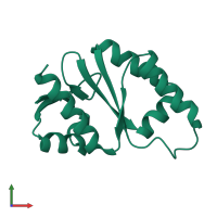 PDB entry 1j23 coloured by chain, front view.