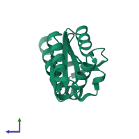 PDB entry 1j24 coloured by chain, side view.