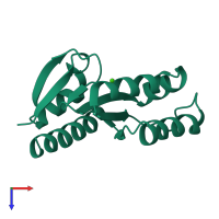 PDB entry 1j24 coloured by chain, top view.