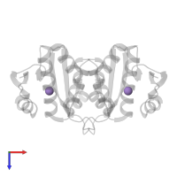 MANGANESE (II) ION in PDB entry 1j25, assembly 1, top view.