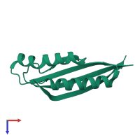PDB entry 1j27 coloured by chain, top view.