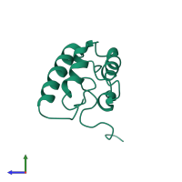 PDB entry 1j2m coloured by chain, side view.