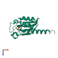PDB entry 1j2y coloured by chain, top view.