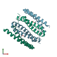 PDB entry 1j30 coloured by chain, front view.