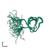 PDB entry 1j3t coloured by chain, ensemble of 20 models, front view.