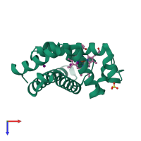 PDB entry 1j52 coloured by chain, top view.