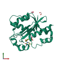 PDB entry 1j54 coloured by chain, front view.