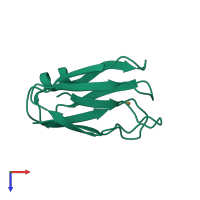 PDB entry 1j5d coloured by chain, top view.