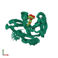 PDB entry 1j5i coloured by chain, ensemble of 44 models, front view.