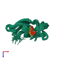 PDB entry 1j5i coloured by chain, ensemble of 44 models, top view.