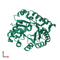 PDB entry 1j6o coloured by chain, front view.