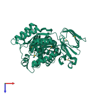 PDB entry 1j6p coloured by chain, top view.