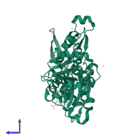 Actin, alpha skeletal muscle in PDB entry 1j6z, assembly 1, side view.