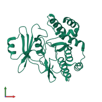 PDB entry 1j7i coloured by chain, front view.