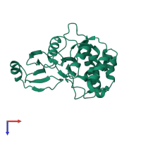 PDB entry 1j7i coloured by chain, top view.