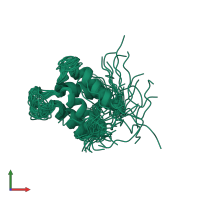 PDB entry 1j7q coloured by chain, ensemble of 31 models, front view.
