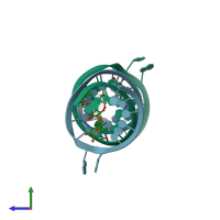 PDB entry 1j7t coloured by chain, side view.