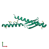 PDB entry 1j8b coloured by chain, front view.