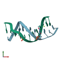 PDB entry 1j8l coloured by chain, front view.