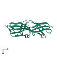 PDB entry 1j8s coloured by chain, top view.