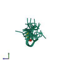 PDB entry 1j8z coloured by chain, ensemble of 24 models, side view.