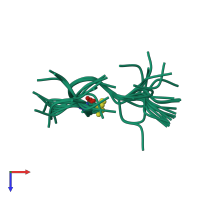 PDB entry 1j8z coloured by chain, ensemble of 24 models, top view.