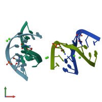 PDB entry 1j9h coloured by chain, front view.