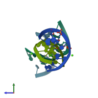 PDB entry 1j9h coloured by chain, side view.