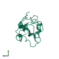 PDB entry 1ja4 coloured by chain, side view.