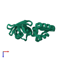 PDB entry 1jaj coloured by chain, ensemble of 25 models, top view.