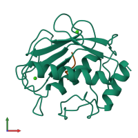 PDB entry 1jan coloured by chain, front view.