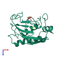 PDB entry 1jan coloured by chain, top view.