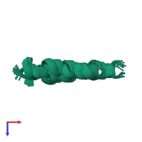 PDB entry 1jau coloured by chain, ensemble of 40 models, top view.