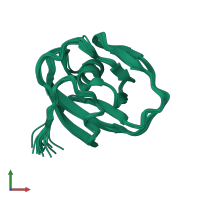 PDB entry 1jbi coloured by chain, ensemble of 20 models, front view.