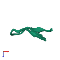 PDB entry 1jbn coloured by chain, ensemble of 20 models, top view.