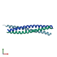 PDB entry 1jcd coloured by chain, front view.