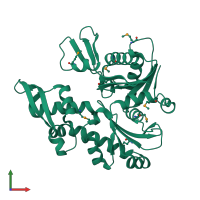 PDB entry 1jce coloured by chain, front view.